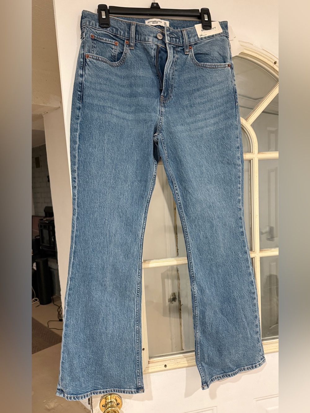Abercrombie & Fitch High Rise Bootcut Jean Jeans Blue Waist 28 Short